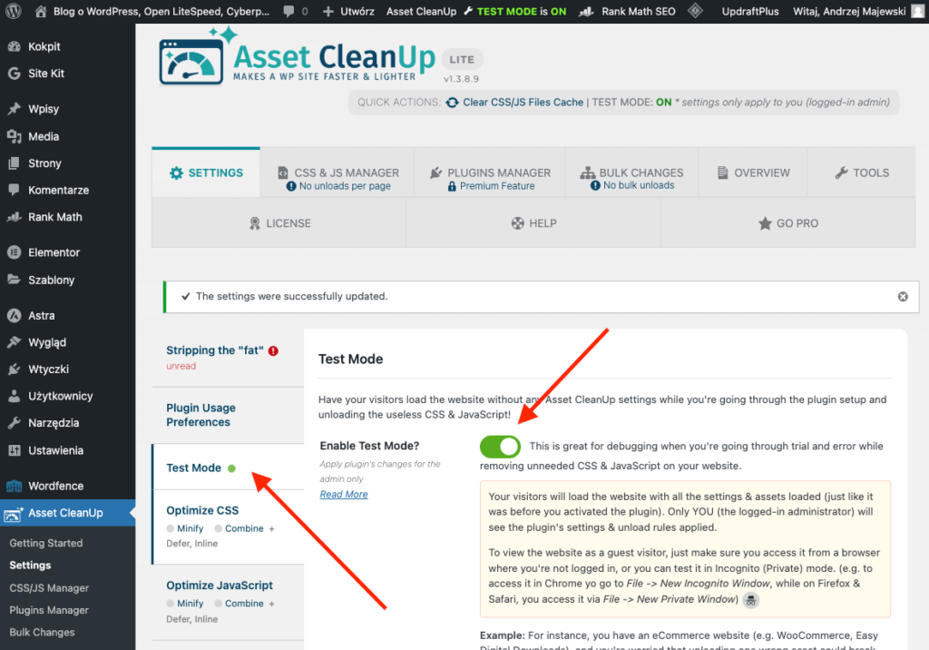 Asset CleanUp Test Mode