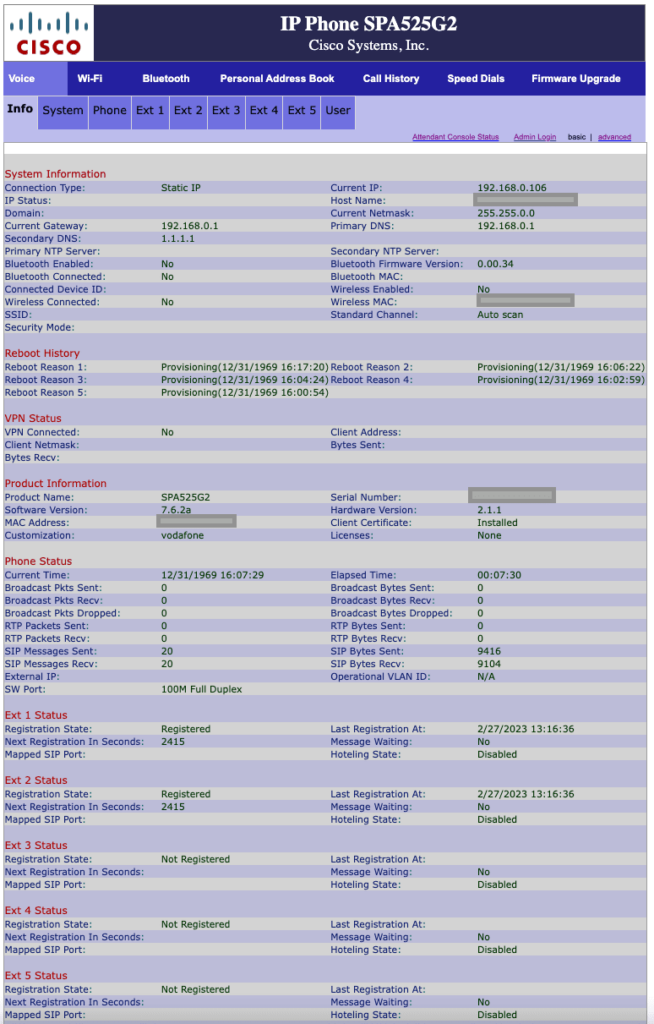 Cisco SPA525G2 Info