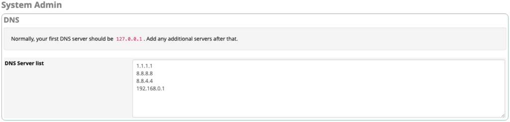 DNS FreePBX