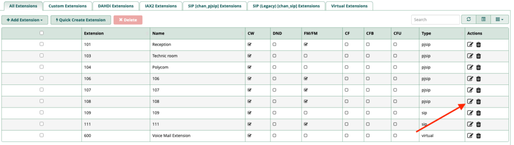 Edycja Extensions