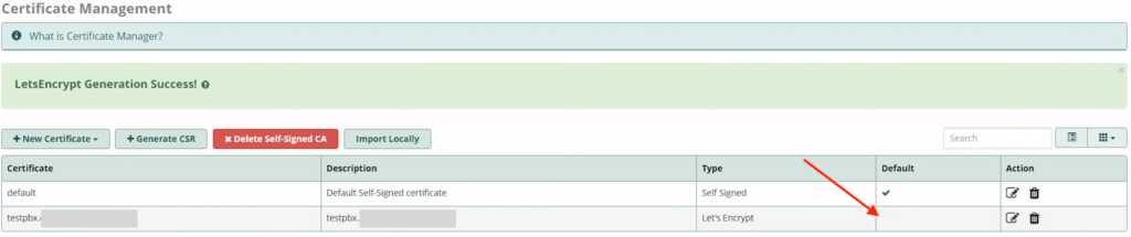 LetsEncrypt generation success