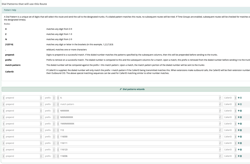 FreePBX SIP Trunk - łączymy się ze światem. Część 7 13 Dial Patterns