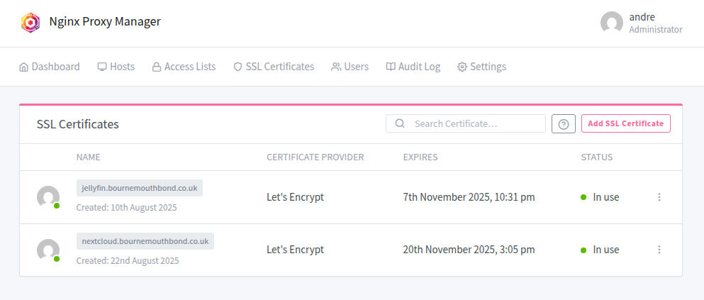 Nginx Proxy Manager on TrueNAS Scale: Installation, Configuration, and Troubleshooting 6 Nginx Proxy Manager SSL