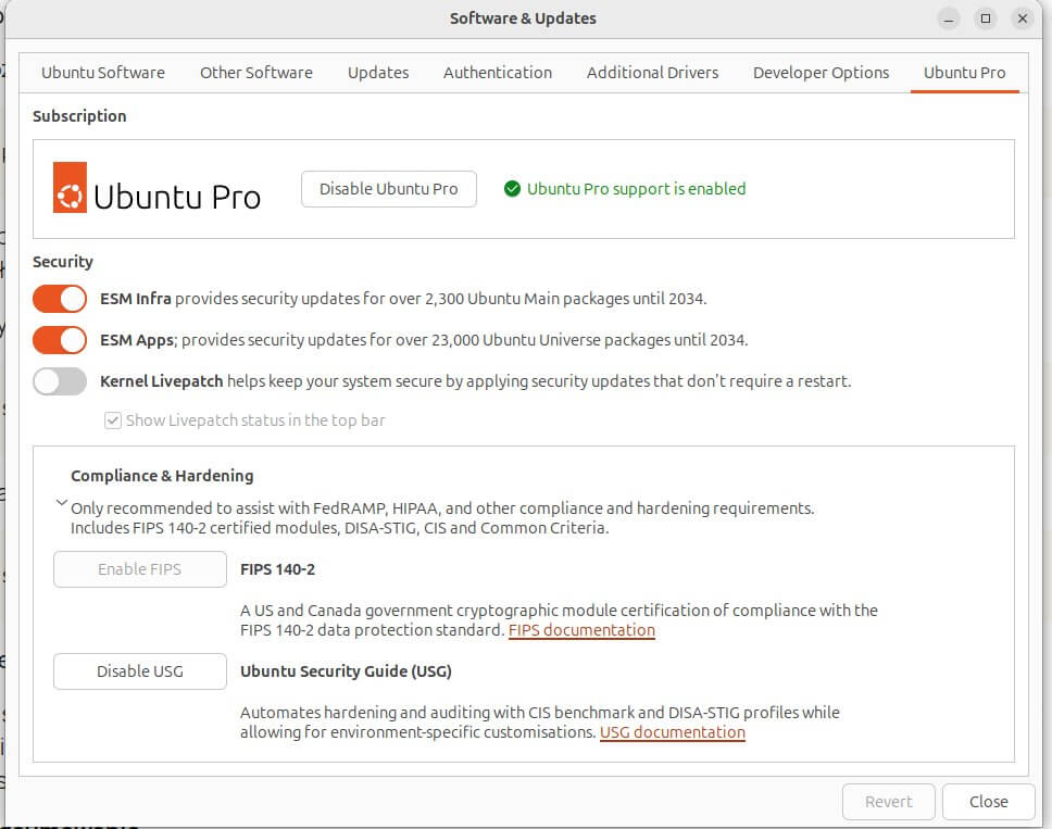 Ubuntu Pro: Więcej niż Zwykły System. Kompleksowy Przewodnik po Usługach i Korzyściach 4 Ubuntu Pro Settings