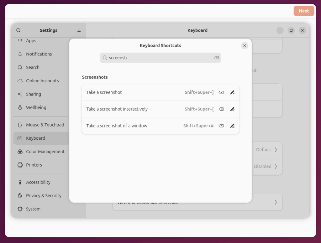 Shortcuts Screenshot